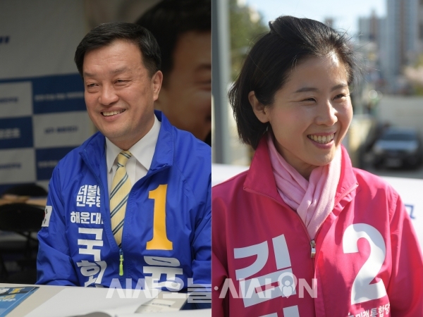 해운대을에서 민주당 윤준호 후보와 통합당 김미애 후보가 맞붙었다.ⓒ시사오늘 김용주 기자