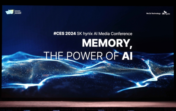 곽노정 SK하이닉스 CEO가 CES 2024에서 AI 메모리 반도체를 주제로 미디어 컨퍼런스를 진행했다. ⓒ SK하이닉스