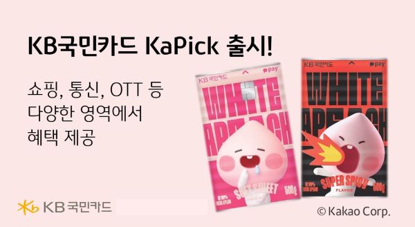 KB국민카드가 카카오프렌즈 캐릭터를 활용한 ‘KB국민카드 KaPick’ 신용카드를 출시했다. ⓒKB국민카드